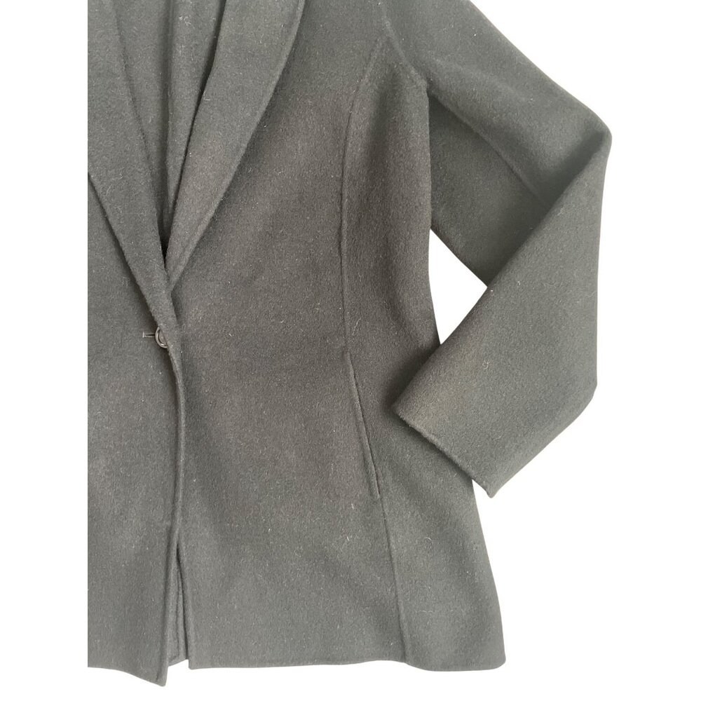 Talbot's Women's 6P Double Faced Wool Felt Blazer Lapel Single Button Black - Picture 3 of 8